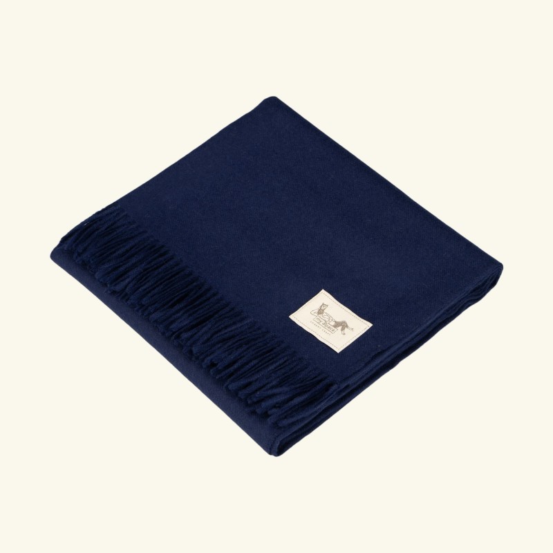 Pled z alpaki classic 100% baby alpaca 130 x 180 cm - granatowy