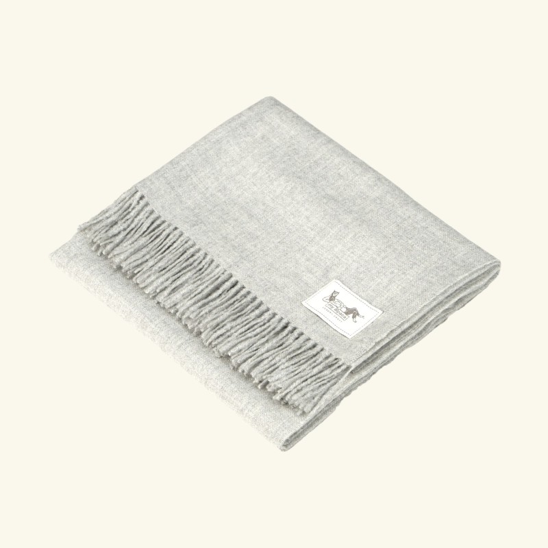 Pled z alpaki classic 100% baby alpaca 130 x 180 cm - srebrny