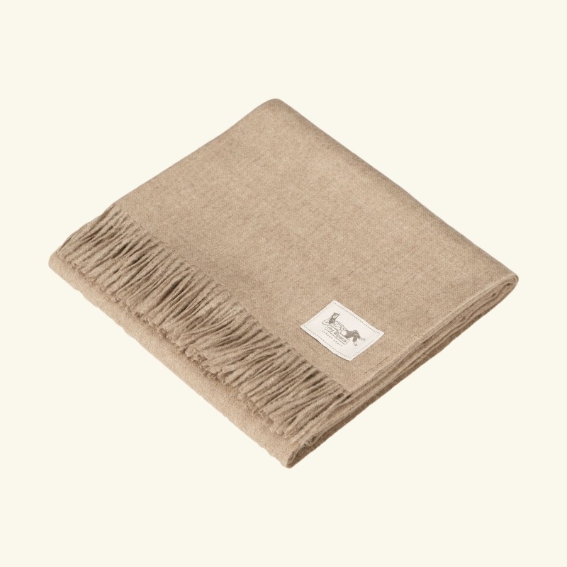 Pled z alpaki classic 100% baby alpaca 130 x 180 cm - beżowy