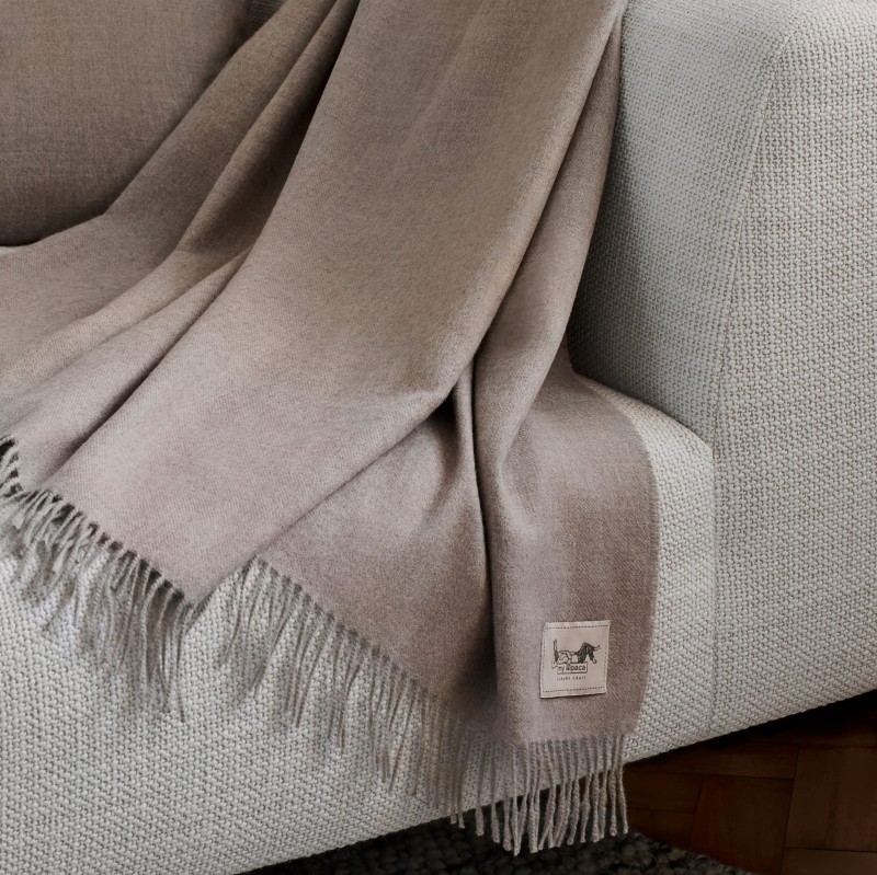 Pled z alpaki classic 100% baby alpaca 130 x 180 cm - beżowy