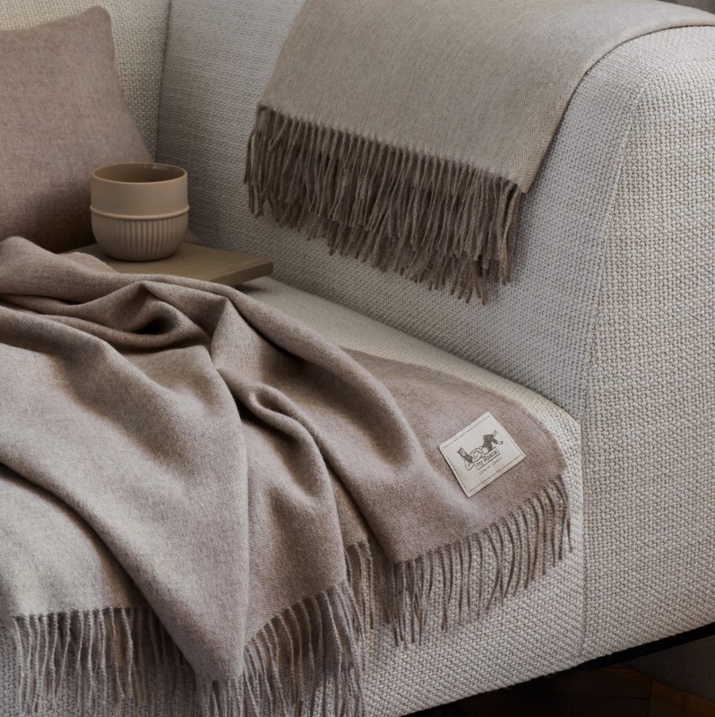 Pled z alpaki classic 100% baby alpaca 130 x 180 cm - beżowy
