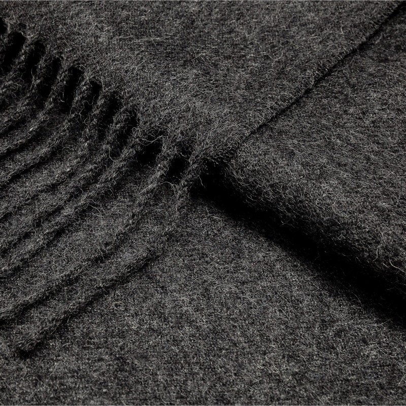 Pled z alpaki classic 100% baby alpaca 130 x 180 cm - ciemno - szary