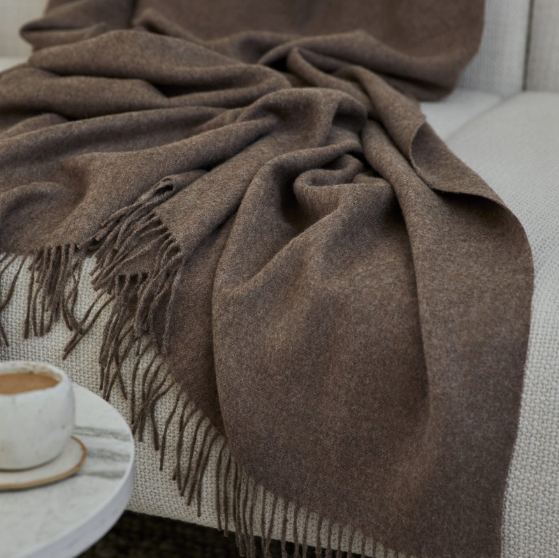 Pled z alpaki classic 100% baby alpaca 130 x 180 cm - mocha