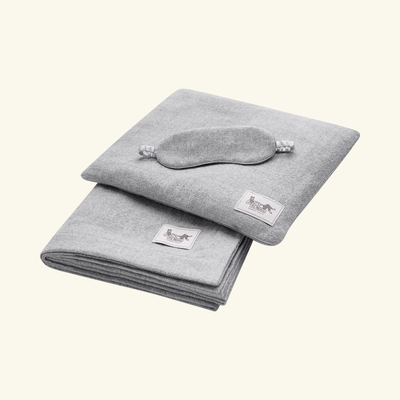 Zestaw podróżny 100% baby alpaca - srebrny