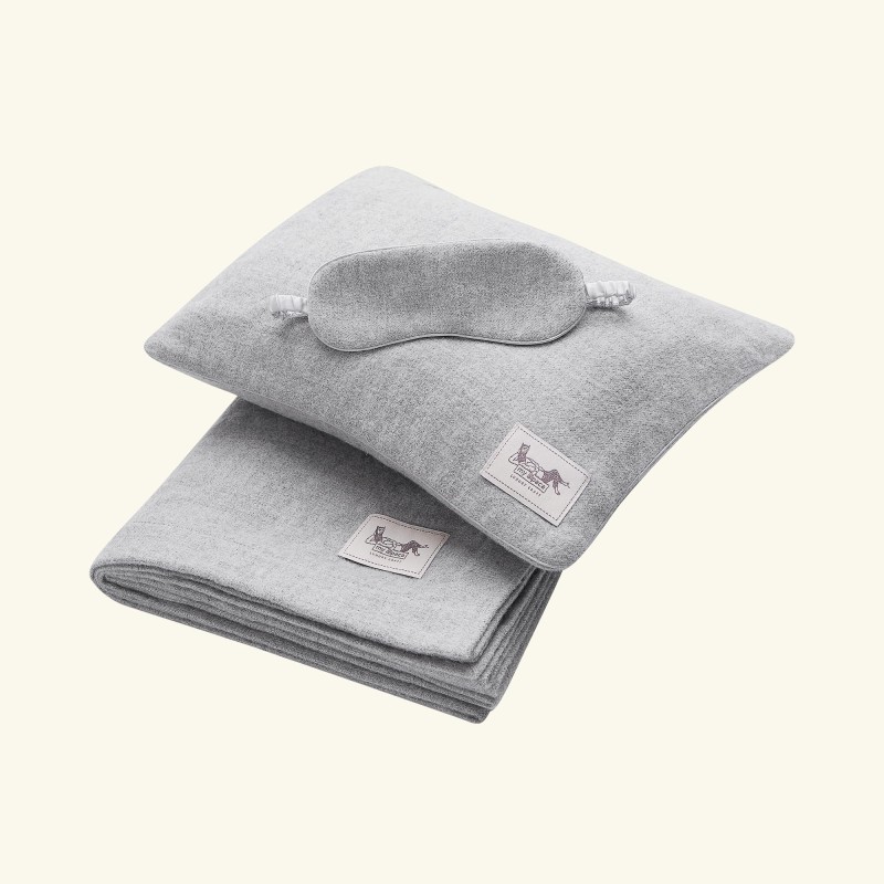 Zestaw podróżny 100% baby alpaca - srebrny