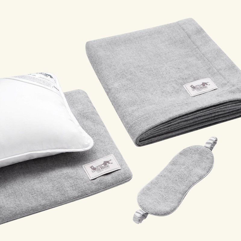 Zestaw podróżny 100% baby alpaca - srebrny