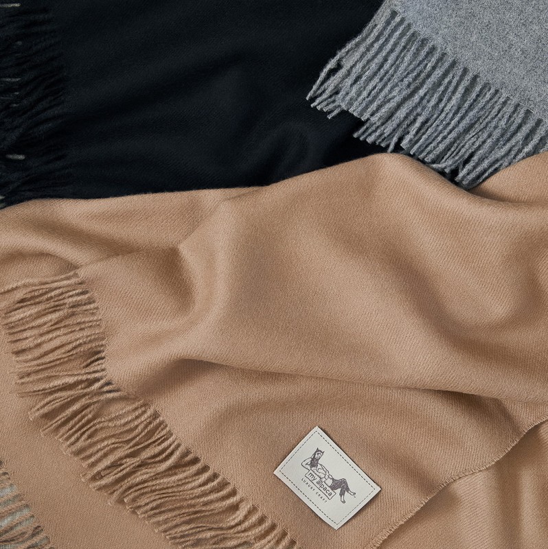 Szal z alpaki classic 100% baby alpaca - camel