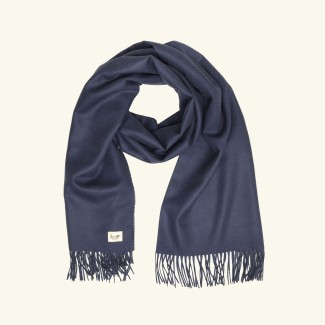 Szal z alpaki classic 100% baby alpaca niebieski indigo