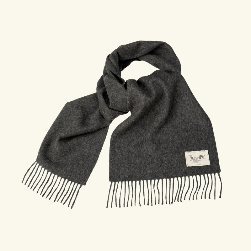 Szalik z alpaki classic 100% baby alpaca - ciemny szary