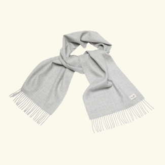 Szalik z alpaki classic 100% baby alpaca srebrny