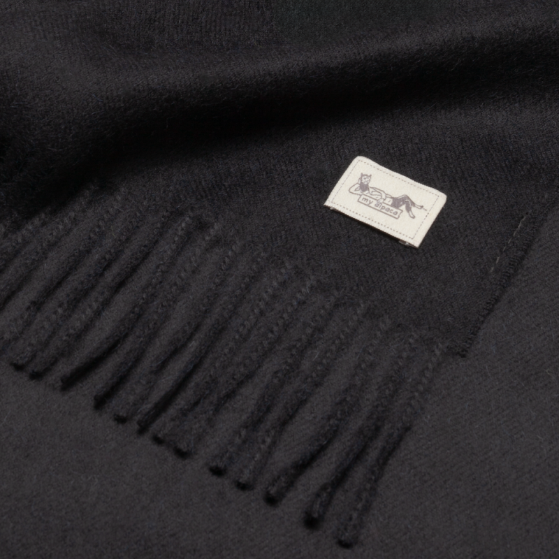 Szalik z alpaki classic 100% baby alpaca - czarny