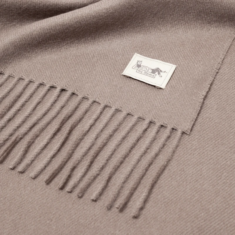 Szalik z alpaki classic 100% baby alpaca popielaty