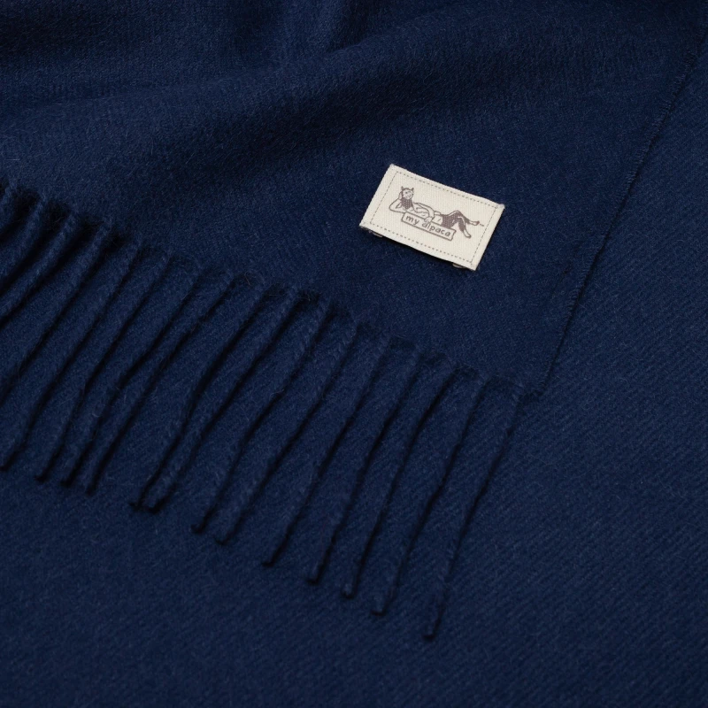 Szalik z alpaki classic 100% baby alpaca granatowy