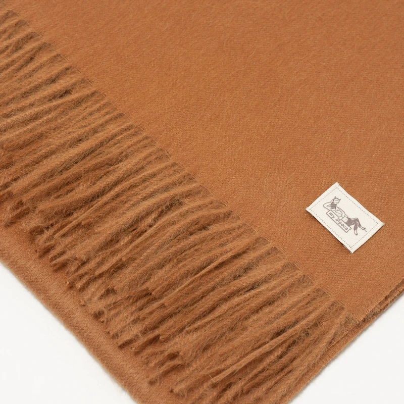 Szal Suri baby alpaca dark camel