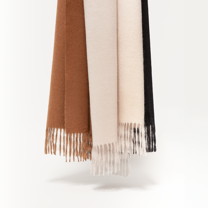 Szal Suri baby alpaca black